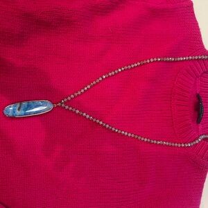 Blue Agate Pendant Necklace